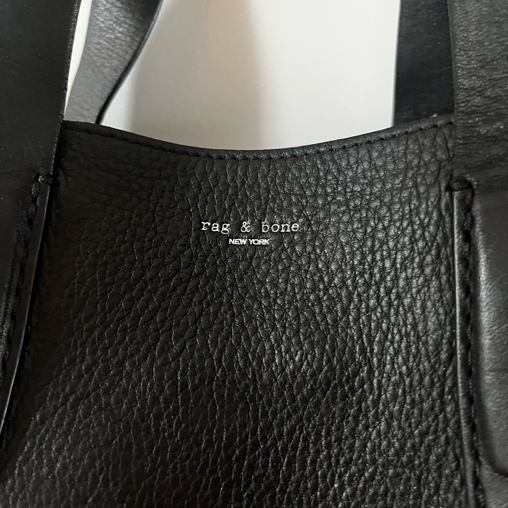 rag & bone Black Leather Bradbury Satchel Tote Bag - Picture 5 of 12